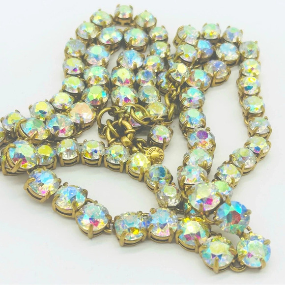 J. Crew Double Strand Crystal Aurora Borealis AB Necklace - Picture 3 of 5